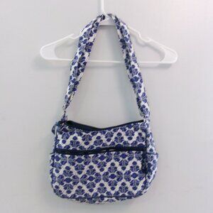 Vera Bradley Cobalt Tile Blue & White Handbag Shoulder Bag Adjustable Strap